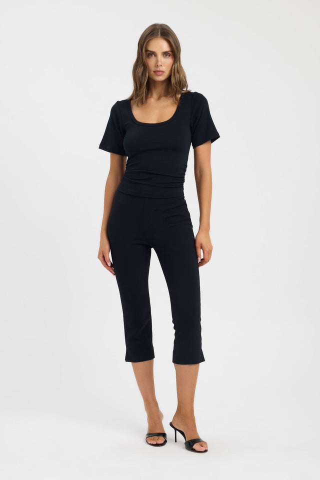 side Iles Tee Kookai Fitted Scoopneck Short sleeves Womens-Blouse 