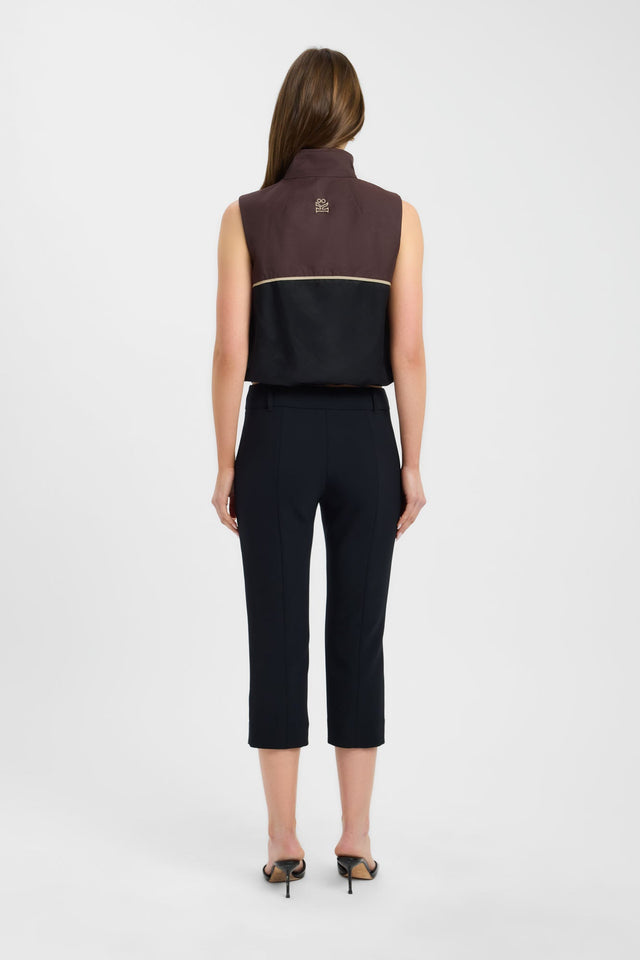 Displaying the Spencer Sport Vest in womens coats and jackets, sleeveless waistcoat with short length in chocolate back