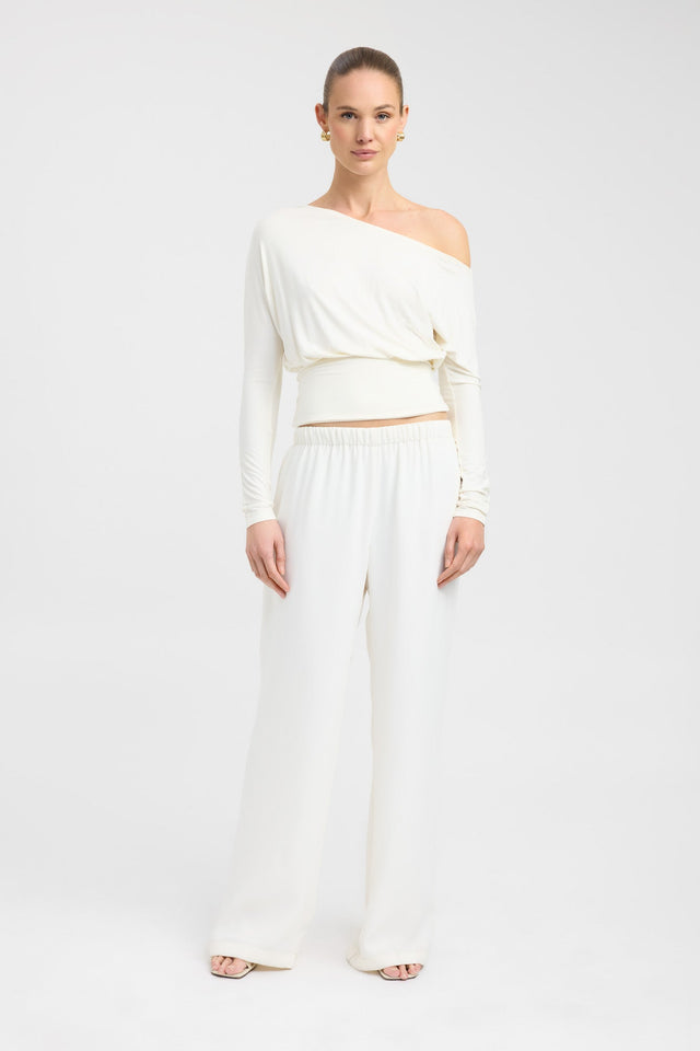 side Anders Top Kookai Relaxed Asymmetry Long sleeve Womens-Blouse 