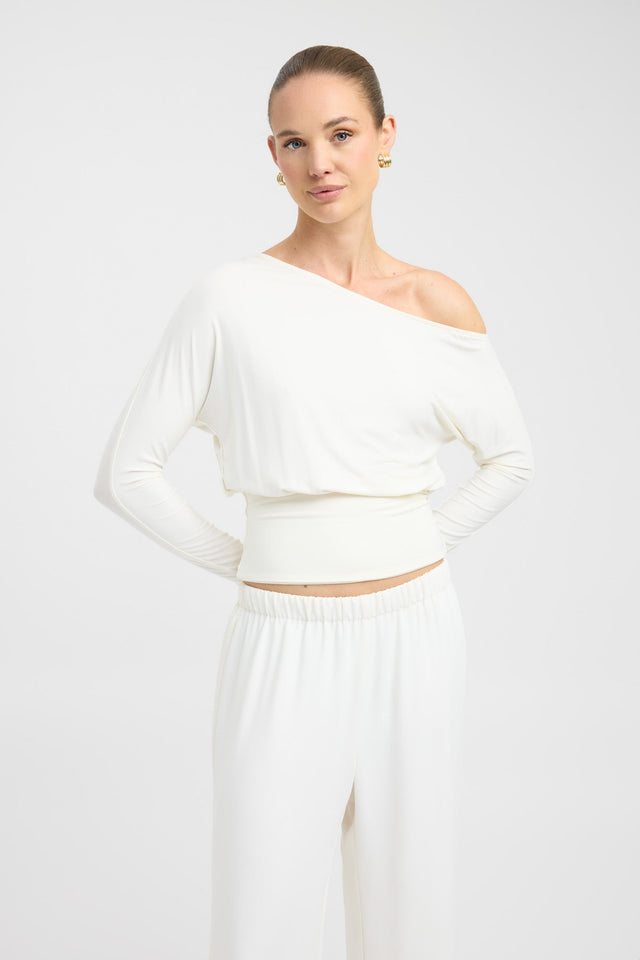 front Anders Top Kookai Relaxed Asymmetry Long sleeve Womens-Blouse 