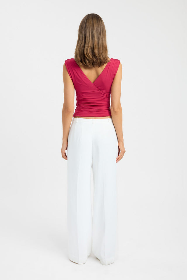 back Solis Top Kookai Fitted Plungeneck Sleeveless Womens-Blouse 