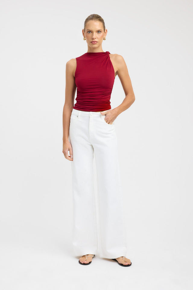 front Ziah Top Kookai Fitted Highneck Sleeveless Womens-Blouse 