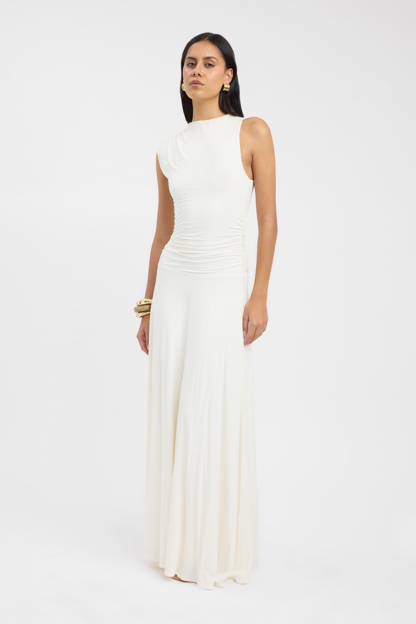 eunoia『Shirring maxi dress』　ホワイト eunoia『Shirring maxi dress』 ホワイト