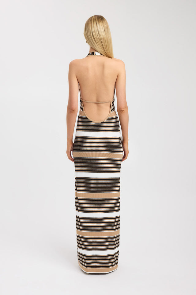 Chelsea Stripe Low Back Dress, 8 / Tan Multi Chelsea Stripe Low Back Dress, 8 / Tan Multi