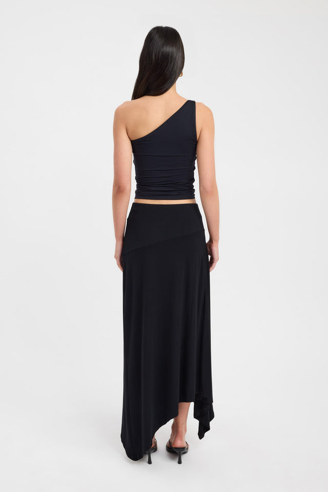 back Solene Top Kookai Fitted Asymmetry Sleeveless Womens-Blouse 