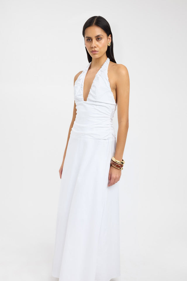 front Solana Low Cut Dress Kookai Fit-and-flare Maxi Fitted Plungeneck womens-dresses 