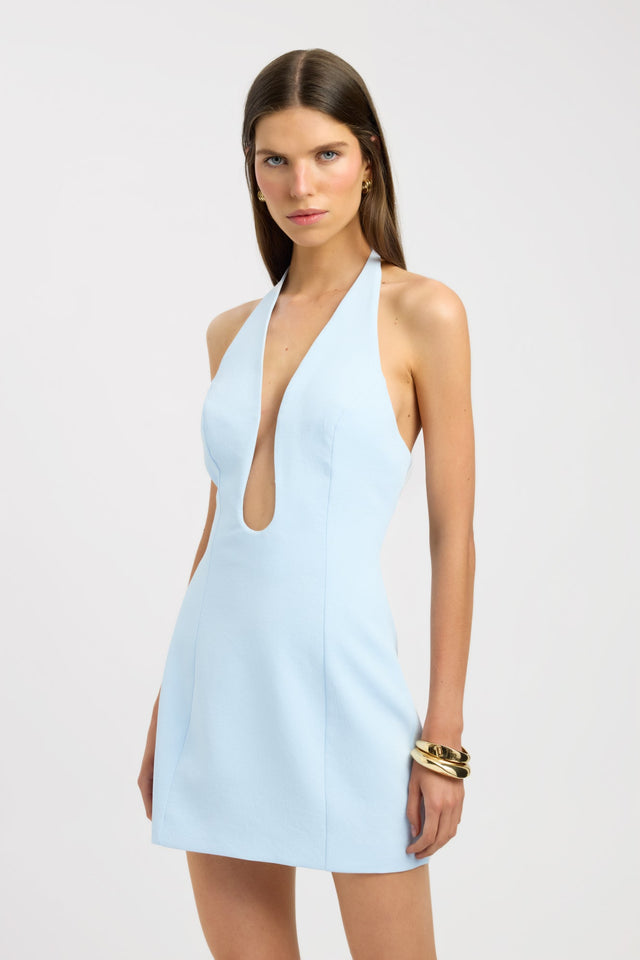 Oyster Low Cut Mini Dress