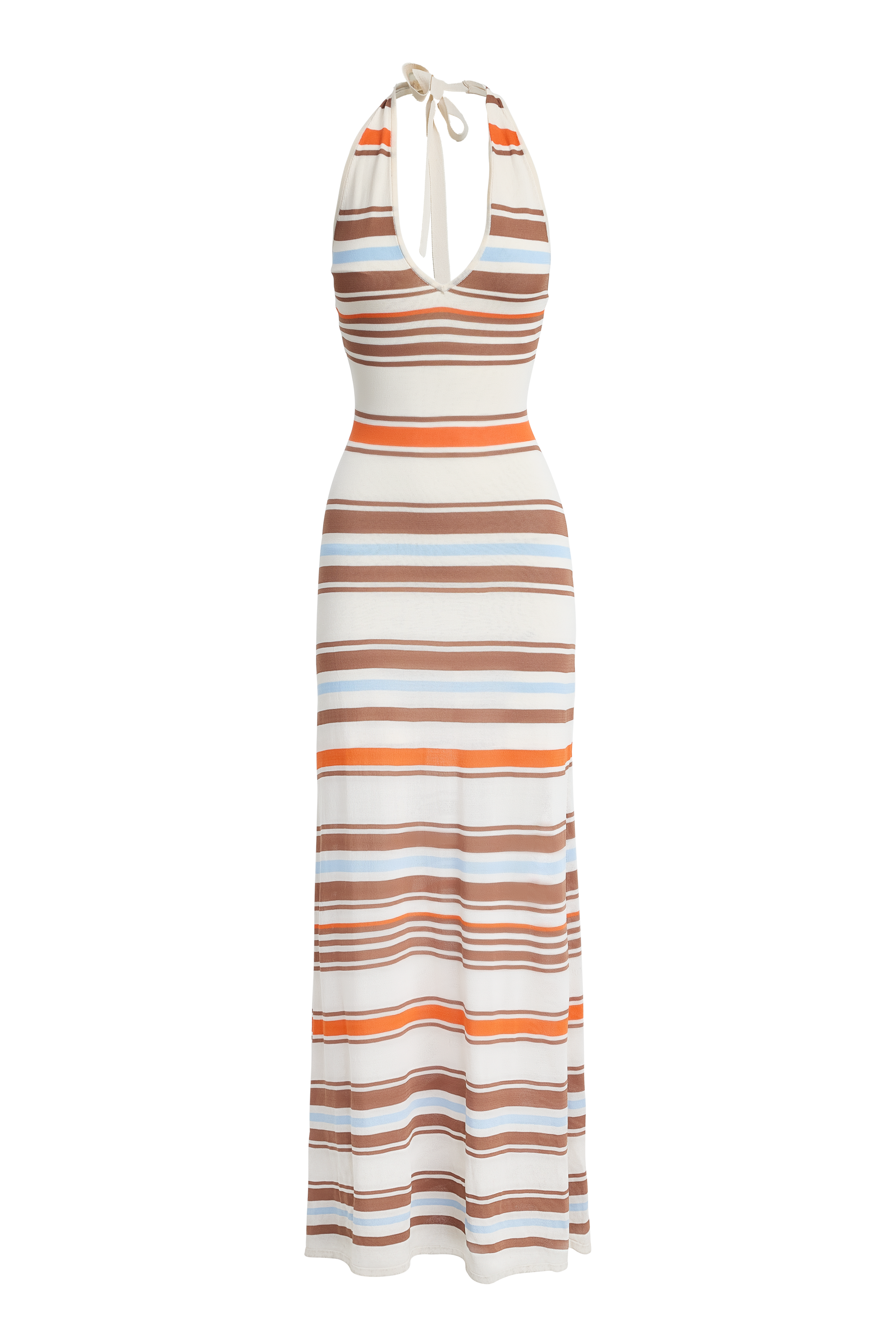 kookai maxi dress Skye Stripe Size:40.5EU Two Piece Long Chiffon skimming silhouette is defined red cocktail dress