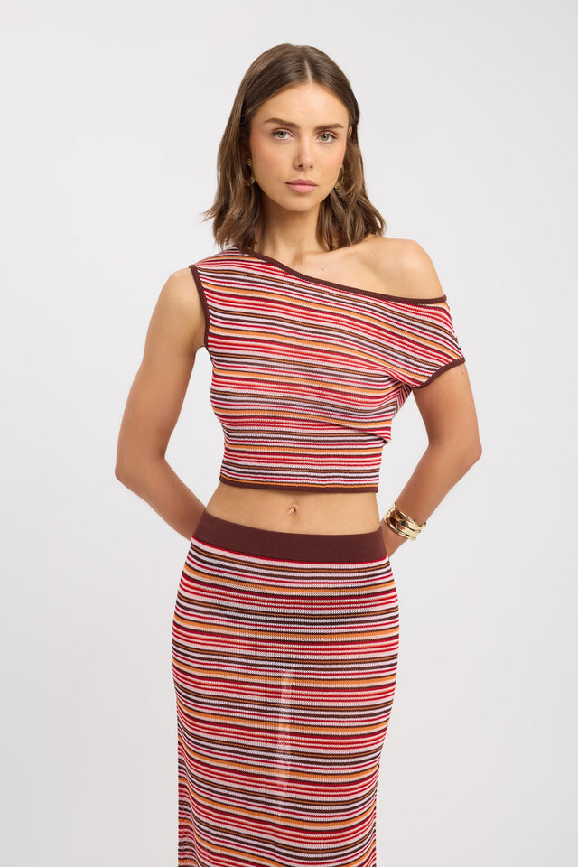front Sully Top Kookai Fitted Asymmetry Sleeveless Womens-Blouse 