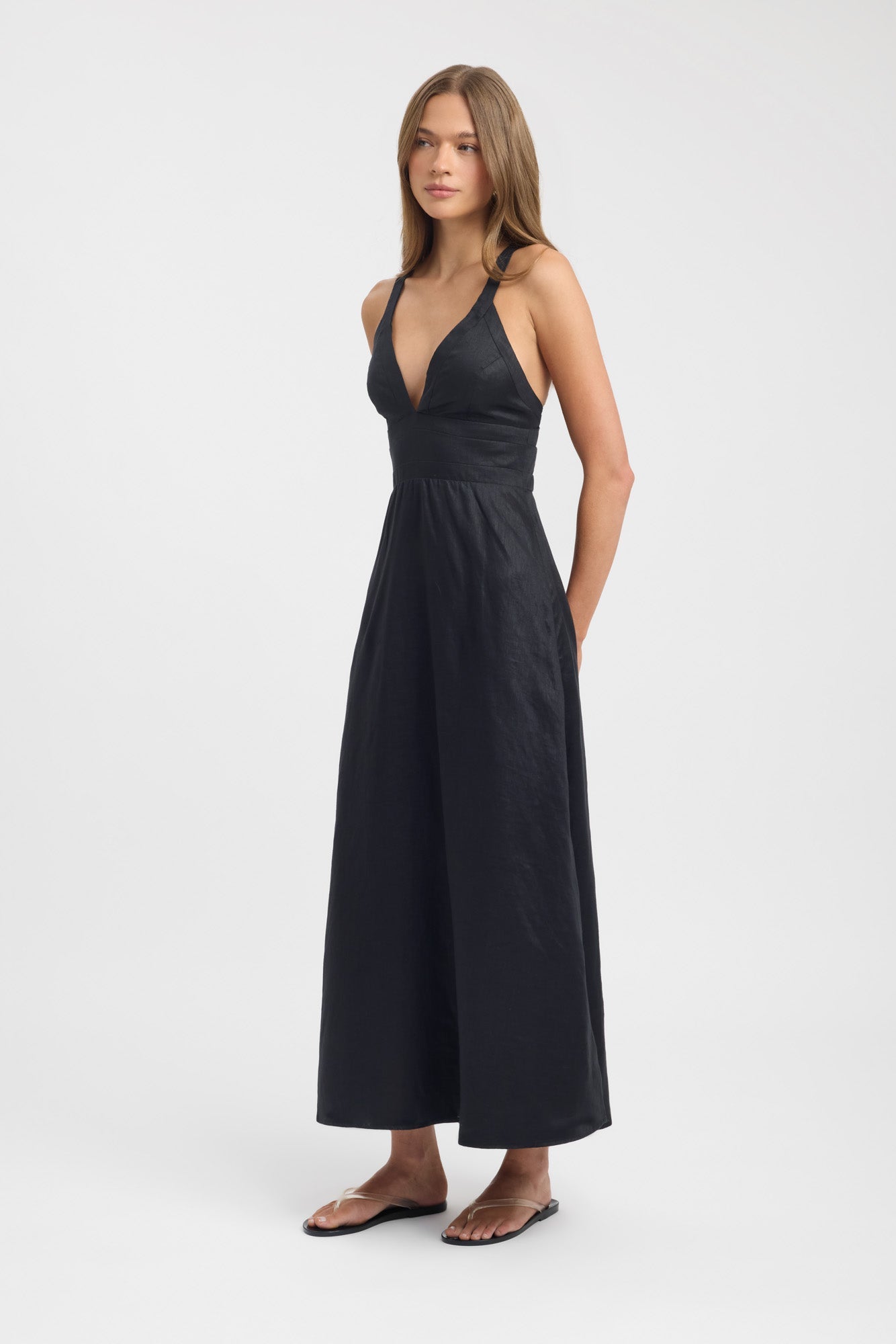 Tahiti Vee Dress, 6 / Black Tahiti Vee Dress, 6 / Black