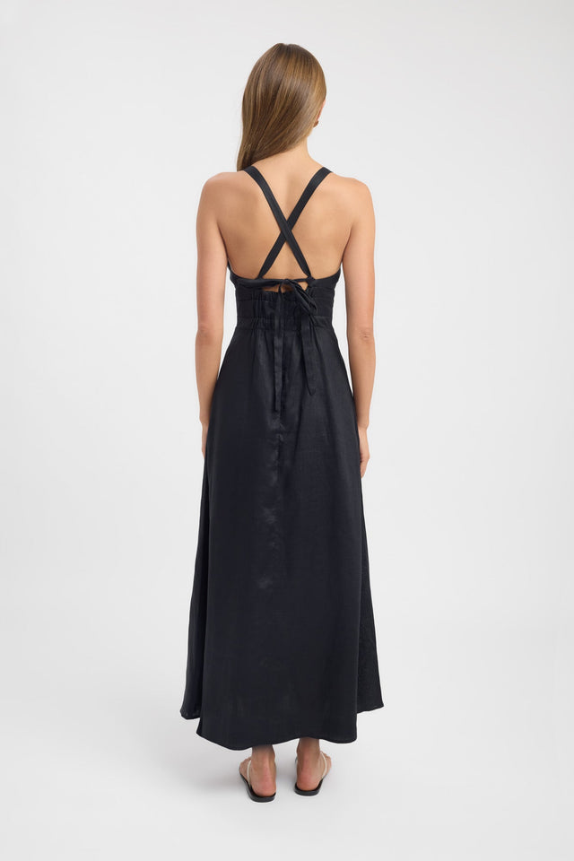back Tahiti Vee Dress Kookai Fit-and-flare Maxi Relaxed Plungeneck womens-dresses 