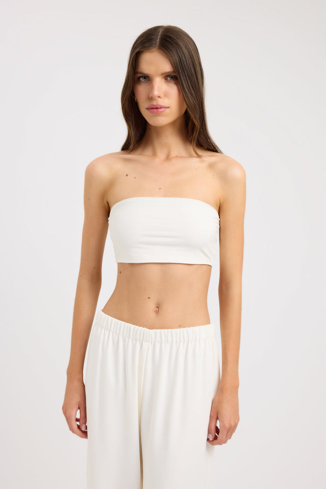 front Malia Crop Kookai Fitted Straight Sleeveless Womens-Blouse 
