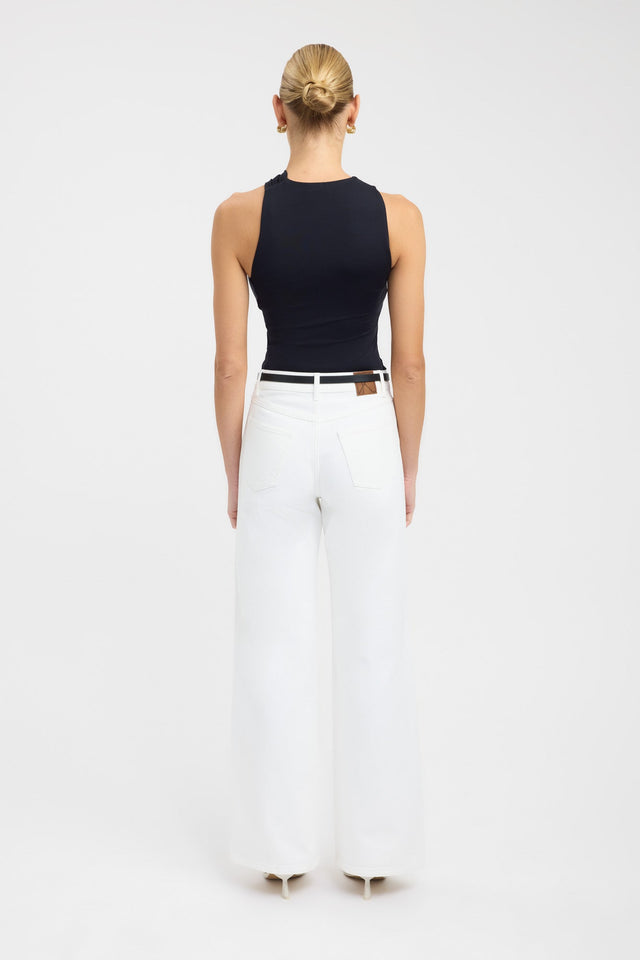 back Talissa Top Kookai Fitted Asymmetry Sleeveless Womens-Blouse 