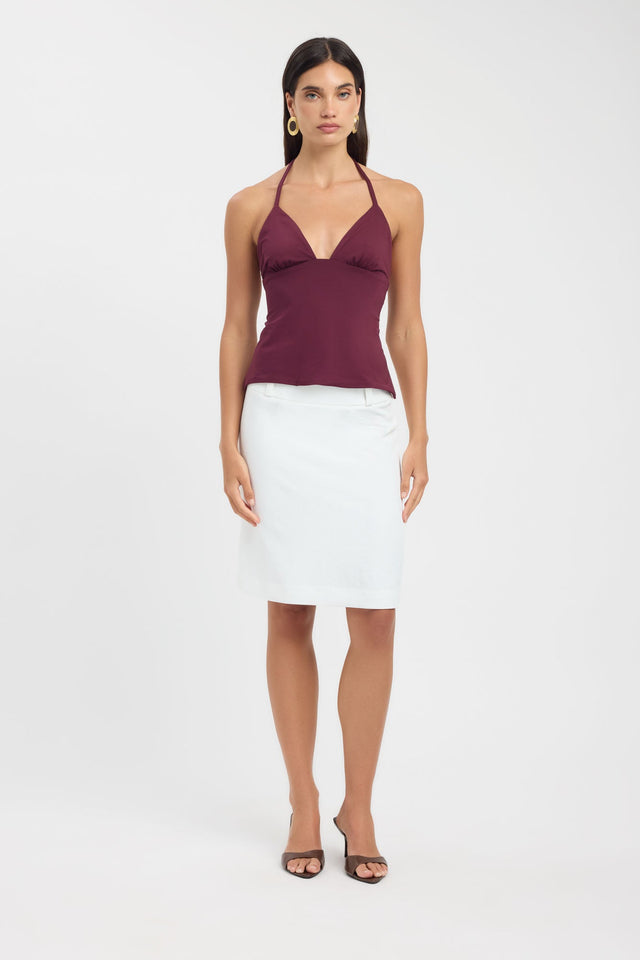 front Haven Top Kookai Fitted Plungeneck Sleeveless Womens-Blouse 