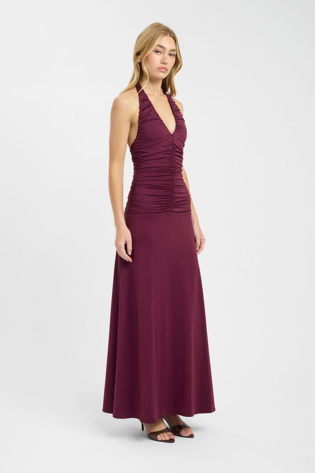 side Zayla Maxi Dress Kookai Fit-and-flare Maxi Fitted Plungeneck womens-dresses 