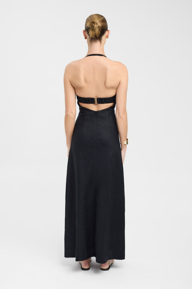 back Palm Bra Maxi Dress Kookai Aline Maxi Fitted Sweetheart black womens-dresses 
