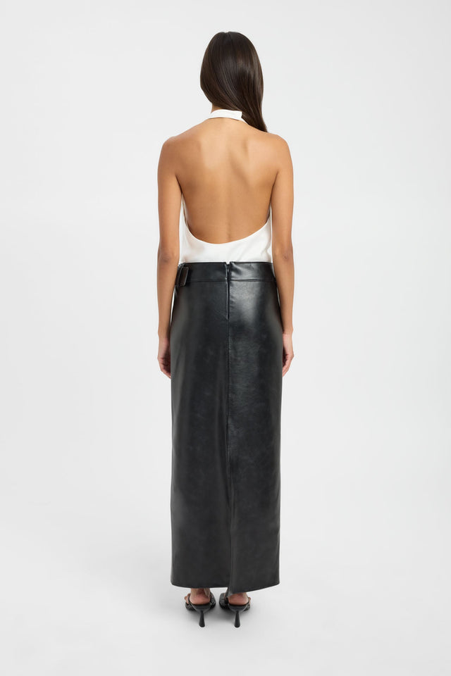 Designed with an open back silhouette, the Palermo Lace Vee Neck Top is an ivory relaxed fit womens blouse with v-neck and sleeveless styling, back