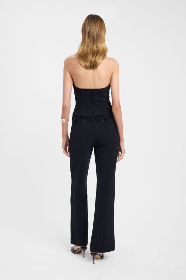 Presenting the Alto Halter Cut Out Top womens-blouse in black featuring fitted silhouette, plunge neckline and sleeveless side