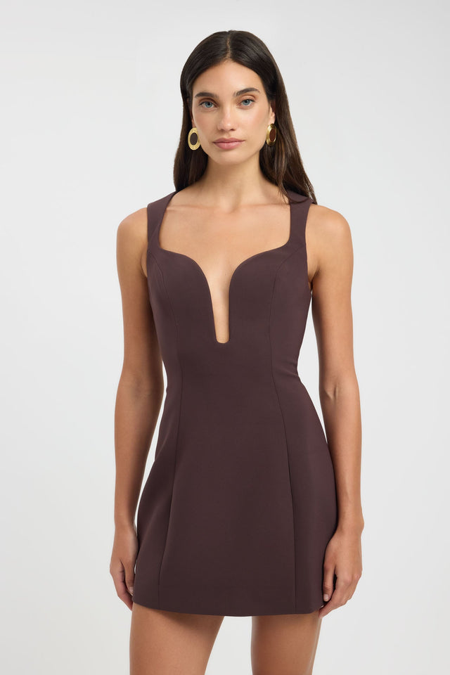 Alto Curved Mini Dress 6 / Dark Chocolate