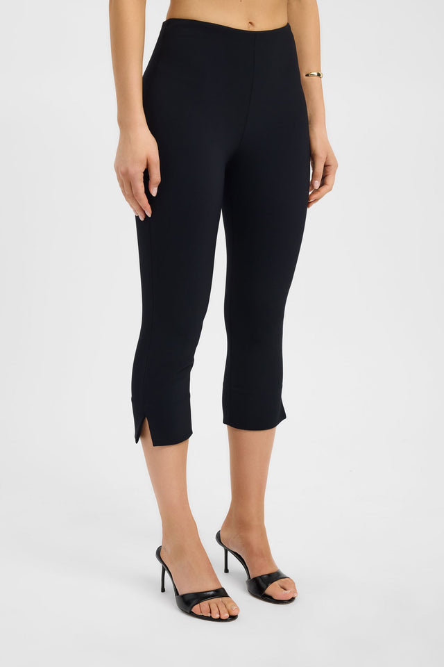 black capri dress pants women Perla on styling with an elastic waistband and crepe fabric Yuanlook Women's Dress Capri Pants,High