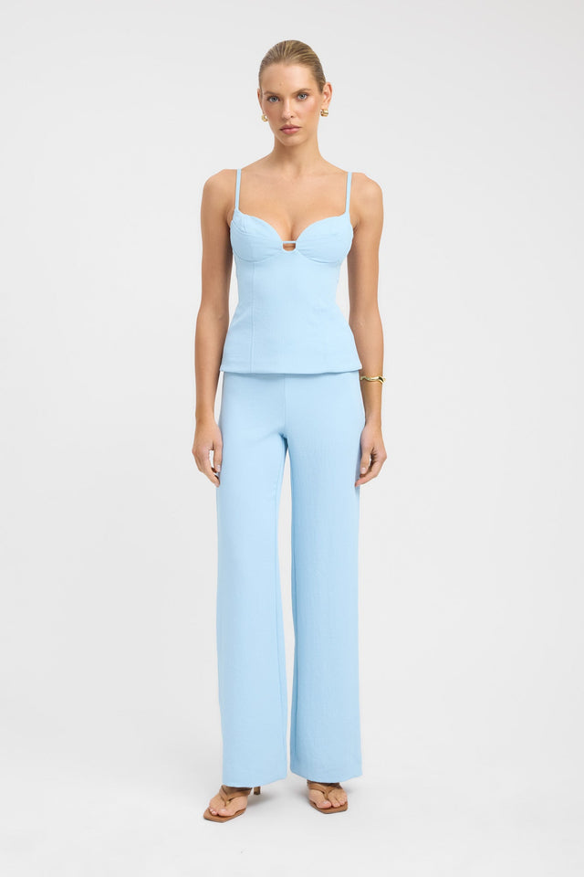 side Oyster Bra Top Kookai Fitted Sweetheart Sleeveless Womens-Blouse 