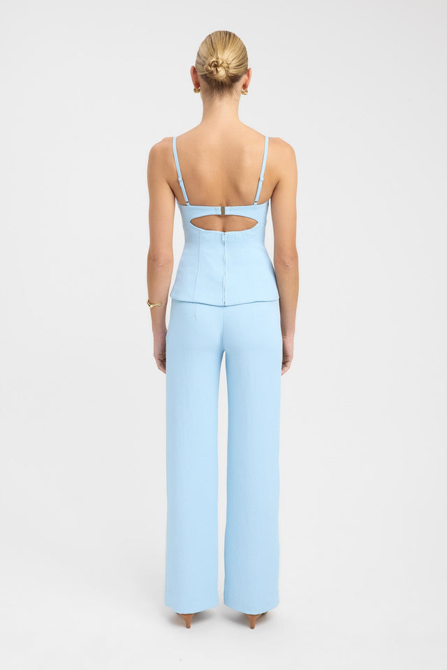 back Oyster Bra Top Kookai Fitted Sweetheart Sleeveless Womens-Blouse 