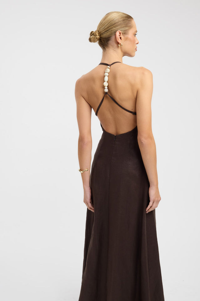 back Tahiti Bead Maxi Dress Kookai Aline Maxi Relaxed Plungeneck womens-dresses 