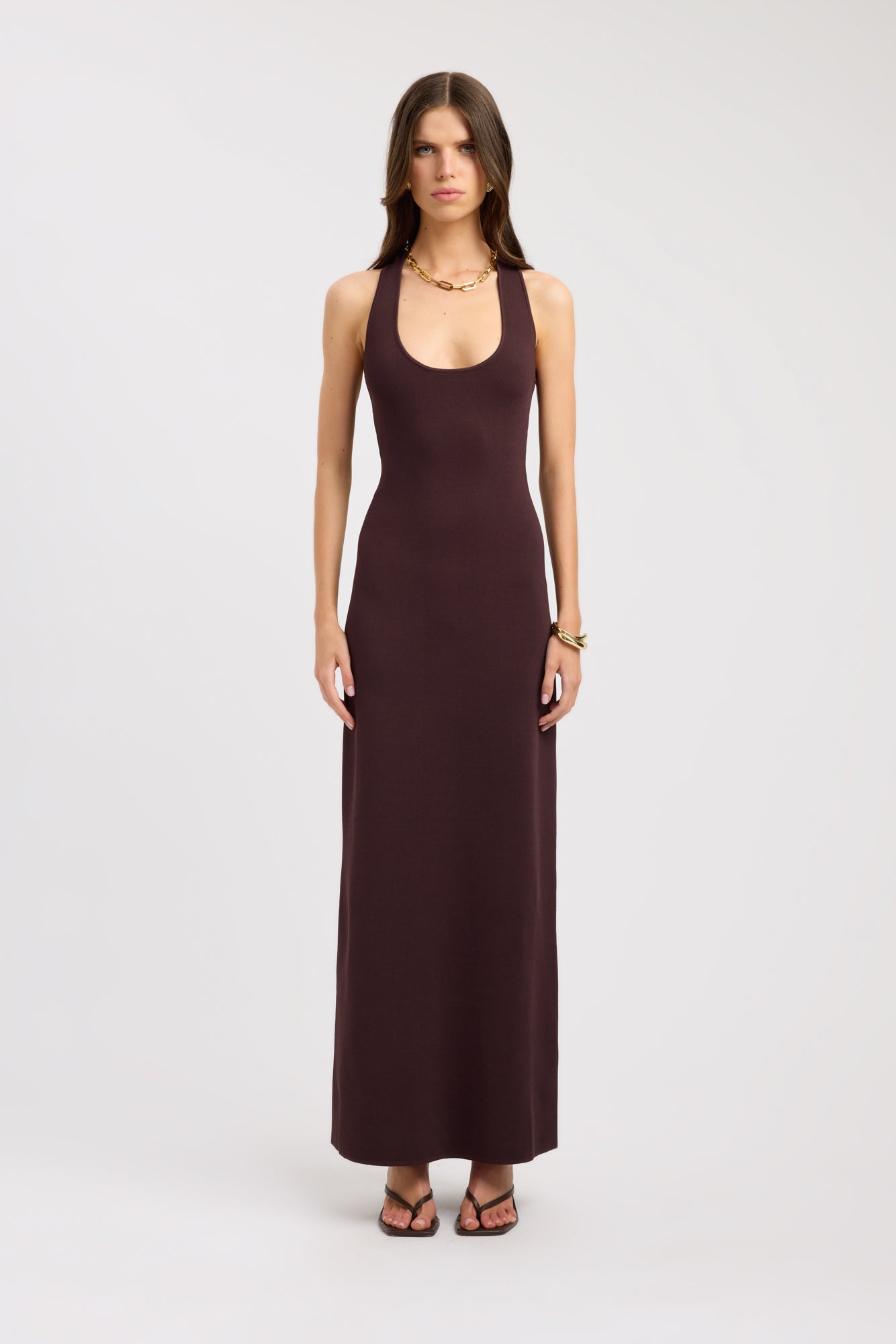 Serenity Cross Back Dress 6 / Dark Chocolate Serenity Cross Back Dress 6 / Dark Chocolate